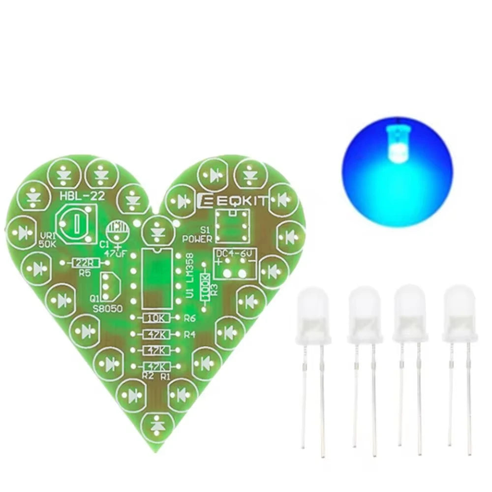 DIY Kit Heart Shape Breathing Lamp Kit Breathing LED Suite Red White
