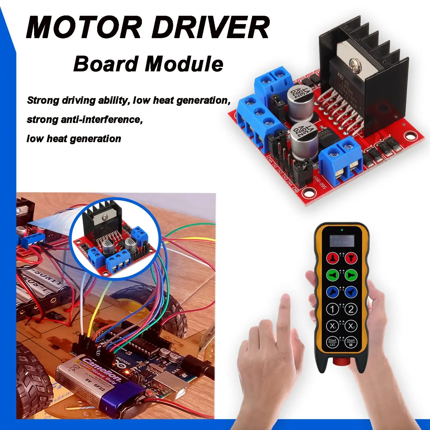 L298N Motor Drive Controller Board DC Dual H-Bridge Robot Stepper