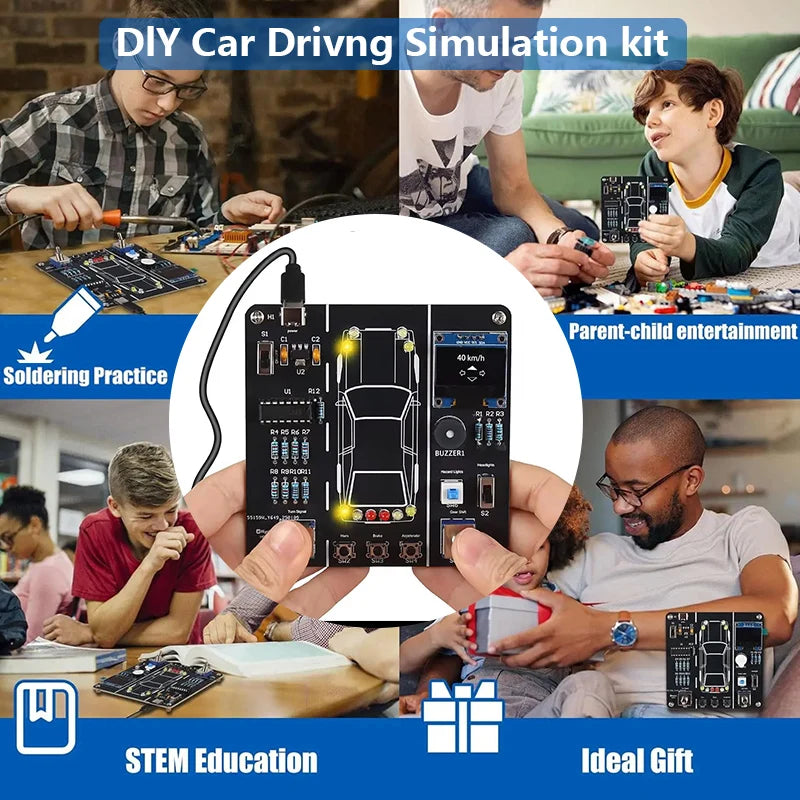 DIY Car Driving Simulation Soldering Practice Kit STEM Electronic