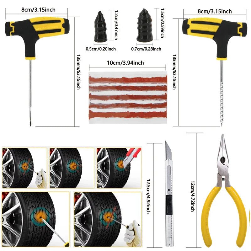 PKWKS New Car Tire Repair Kit Puncture Plug Tools Tyre Puncture