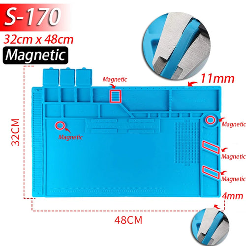 Soldering Station Mat Silicone Work Mat Heat Resistant 932°F