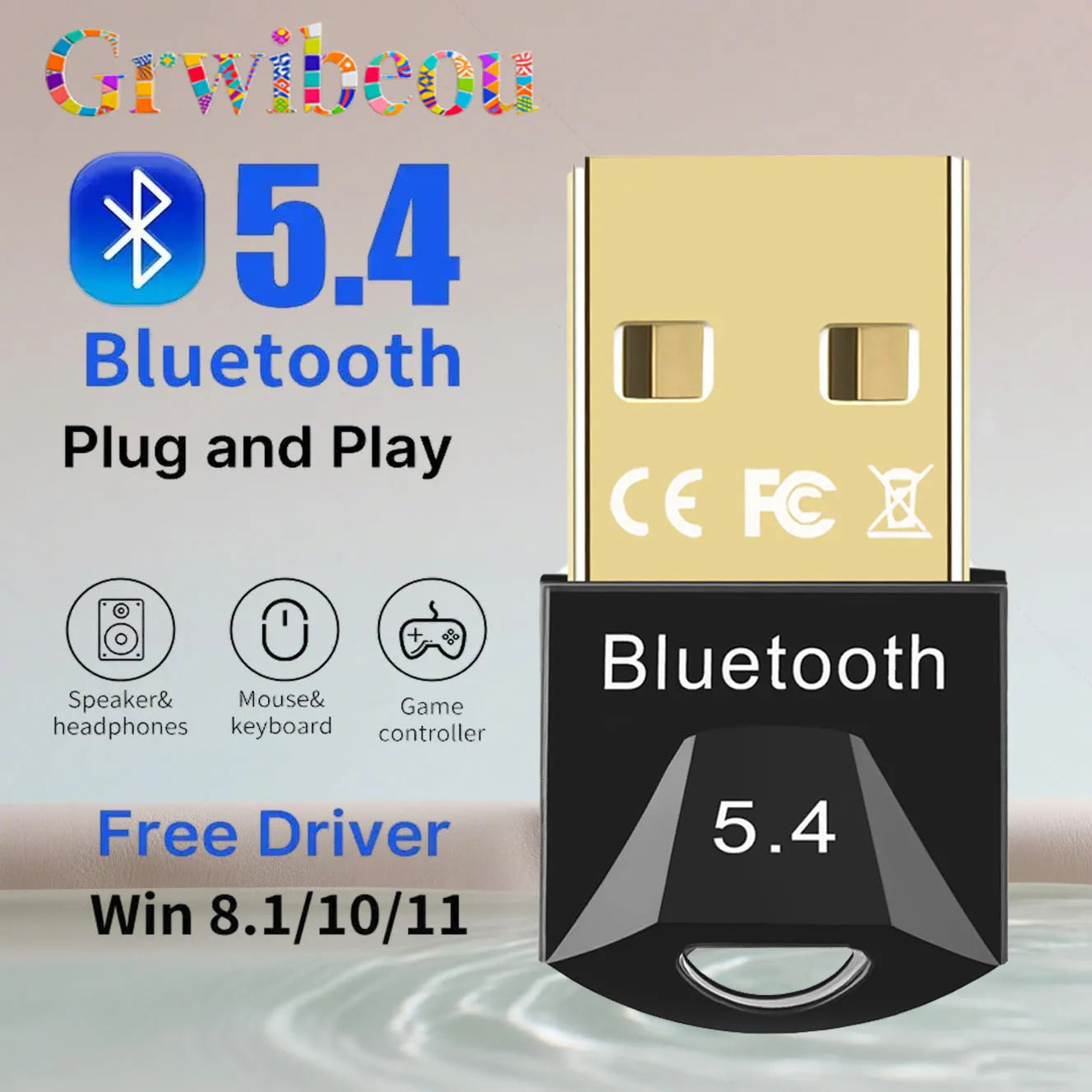 USB Bluetooth Adapter for Pc Usb Bluetooth 5.4/ 5.3/ 5.1/ 5.0 Dongle
