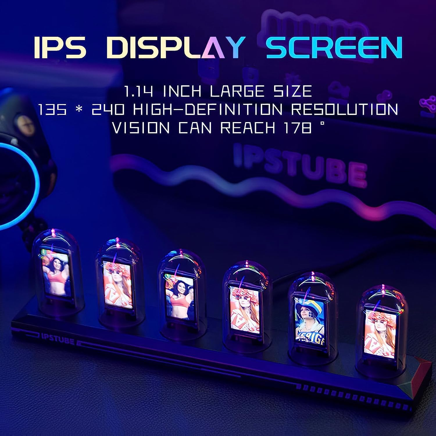 Cyberpunk Retro LED DIY Nixie Tube Clock with APP control