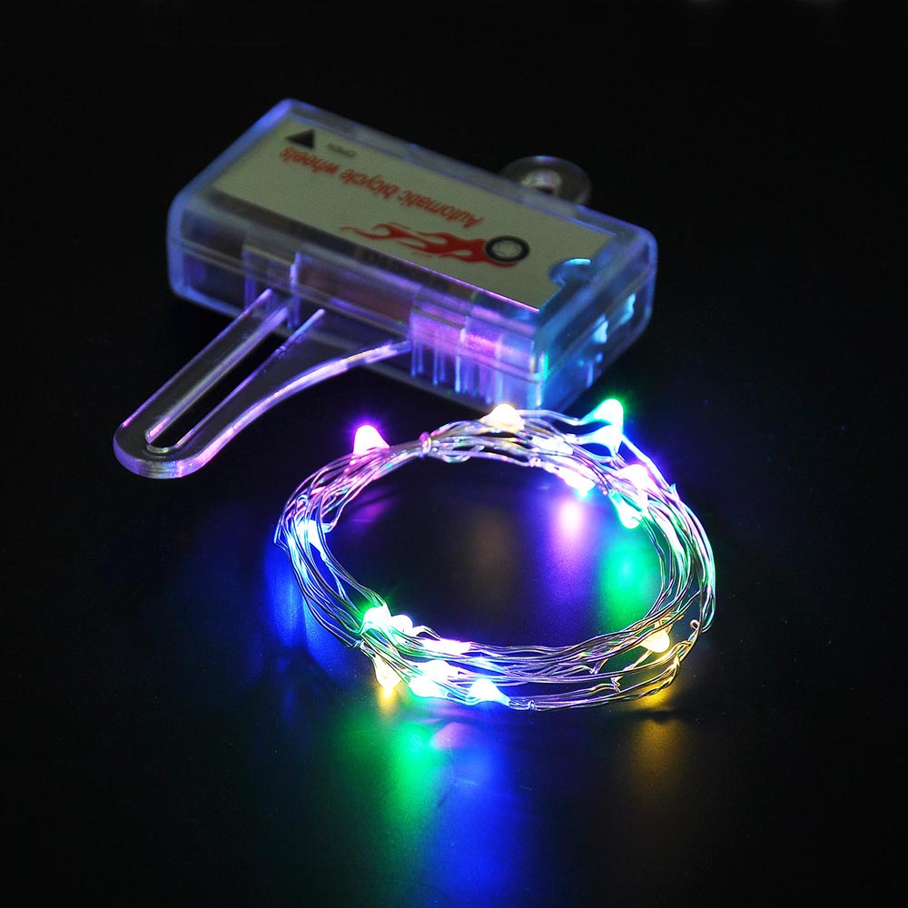 Wholesale bicycle Hot Wheels string lights steel wire headlights outdoor mountain bike wheel lights color road lights