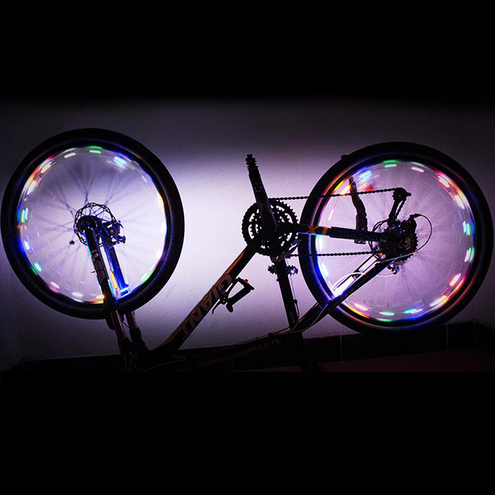 Wholesale bicycle Hot Wheels string lights steel wire headlights outdoor mountain bike wheel lights color road lights